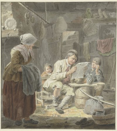 Tidningsläsaren av Cornelis van Noorde