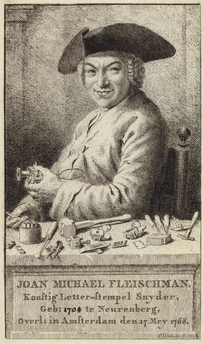 Porträtt av Johann Michael Fleischmann av Cornelis van Noorde