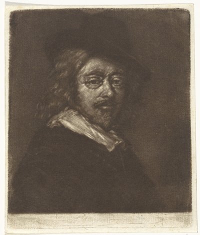 Porträtt av Frans Hals med hatt av Cornelis van Noorde