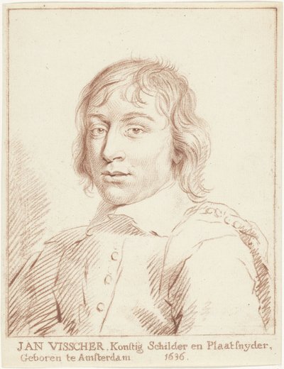 Porträtt av Jan de Visscher av Cornelis van Noorde