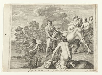 Jupiter spelar schack i Europa Metamorphoses of Ovid (serietitel) av Cornelis van Poelenburch (possibly)
