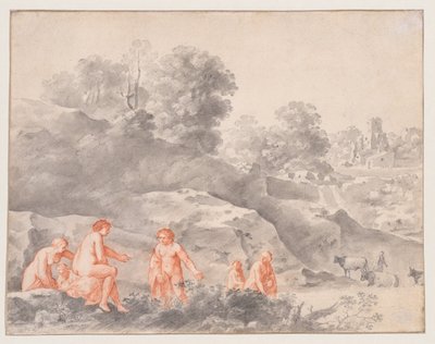 Nakenbilder i ett landskap (möjligen Diana och Callisto) av Cornelis van Poelenburch