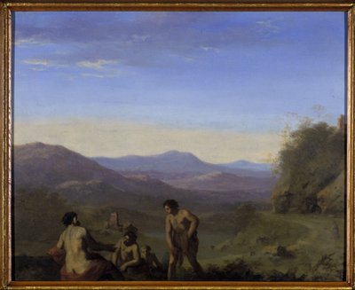 Arkadiskt landskap (olja på koppar) av Cornelis van Poelenburgh or Poelenburch