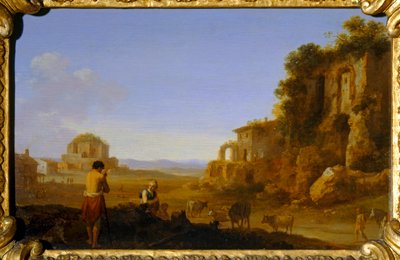 Ruinerna av kejsarpalatset och Minerva Medica-templet i Rom av Cornelis van Poelenburgh or Poelenburch