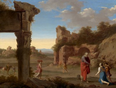 Profeten Elia och änkan från Sarfat, ca 1630 av Cornelis van Poelenburgh or Poelenburch
