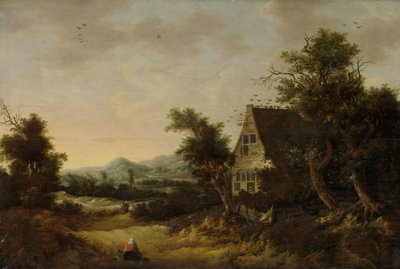 Kuperat landskap med bondstuga av Cornelis van Zwieten
