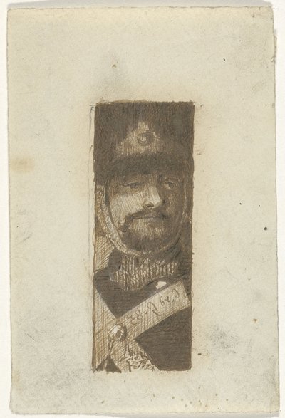 Porträtt av en soldat av Cornelis van der Griendt