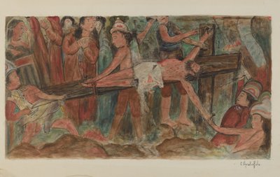 "Korsets stationer" nr 11. "Jesus är spikad på korset av Cornelius Christoffels