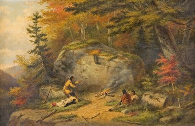 "Höst i västra Kanada, Chippeway-indianer", oljemålning av Cornelius Krieghoff, 1865 av Cornelius Krieghoff