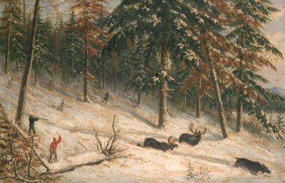 Jakt på älg (olja) av Cornelius Krieghoff