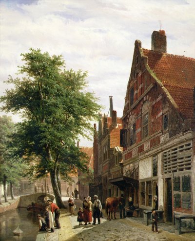 Zuiderhavendijk, Enkhuizen på sommaren av Cornelius Springer