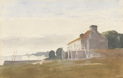 Stuga på en vik av Cornelius Varley