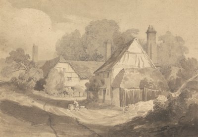 Stugor vid Letherhead Surrey av Cornelius Varley