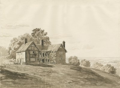 Patshull Park - Lodge: sepiatvättteckning, augusti 1820 av Cornelius Varley