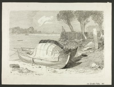 Shored båtar av Cornelius Varley