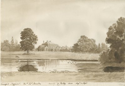 Somerford Hall: sepiateckning av Cornelius Varley