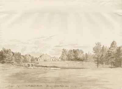 Somerford Hall: sepiateckning av Cornelius Varley