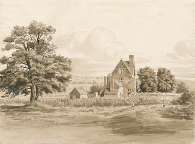 Tettenhall - Perton Hall: ritning i sepiafärg, 9 augusti 1820 (ritning) av Cornelius Varley