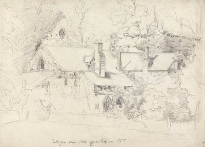 Valley Cross Abbey, Denbighshire av Cornelius Varley