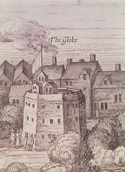 Globeteatern, detalj från en gravyr av Cornelius de Visscher