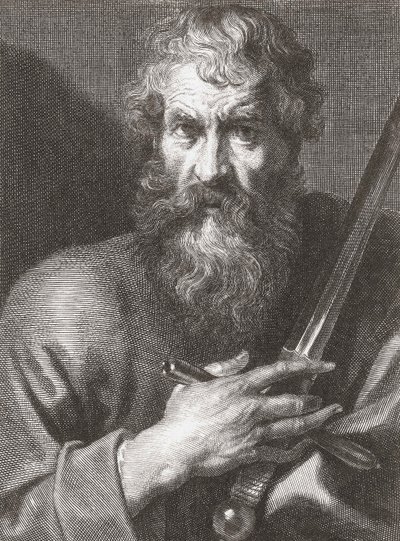 Aposteln Paulus. Porträtt. av Cornelius van Caukercken