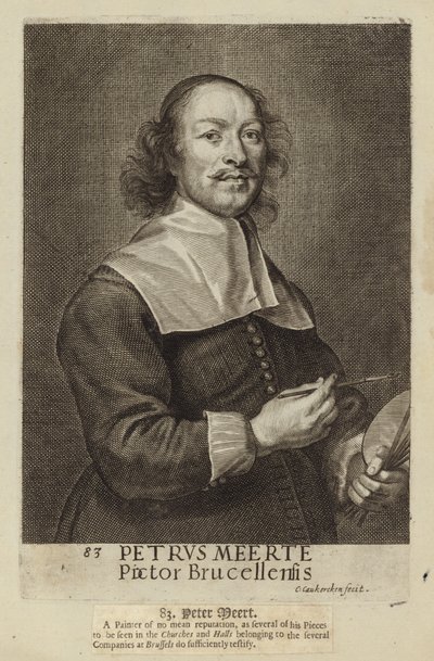 Peter Meert, flamländsk målare. Gravyr av Cornelis van Caukercken av Cornelius van Caukercken