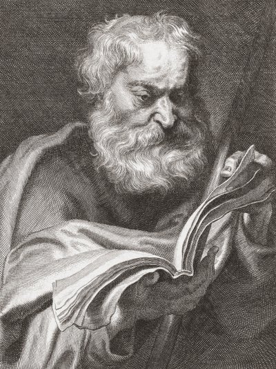Aposteln Thomas, Tvivlar på Thomas, porträtt. av Cornelius van Caukercken