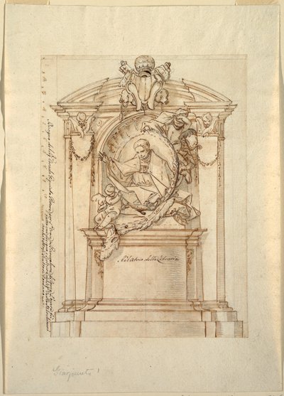 Ritning, Förslag till monument, ca 1750 av Corrado Giaquinto