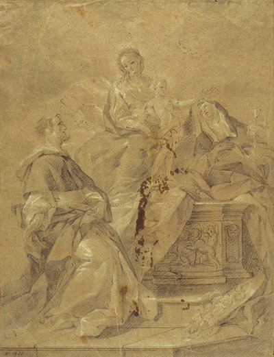 Jungfru Maria med barnet, Sankta Katarina av Siena och Sankta Dominikus av Corrado Giaquinto