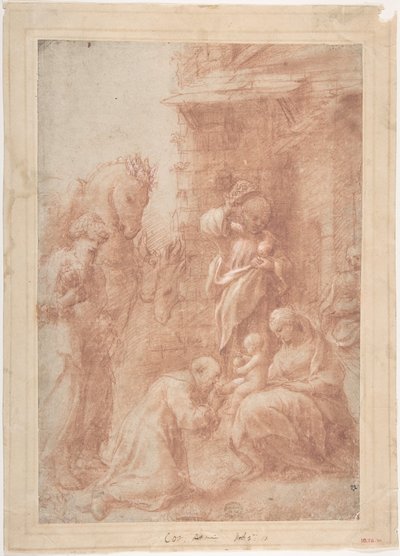 Tillbedjan av Magi, ca. 1517. av Correggio