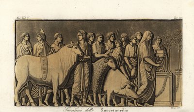 Roman suovetaurilia eller suovitaurilia offerceremoni av Corsi Corsi