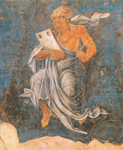 Dean, detalj från Virgin of Sign, scen från Augusti månad, tillskriven Cosimo Tura av Cosimo (attr. to) Tura