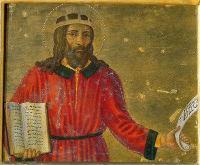 Kung David Predella Panel av altartavlan. av Cosimo di Lorenzo Rosselli