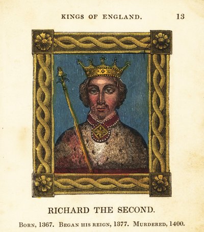 Porträtt av kung Richard den andra, kung Richard II av England, född 1367, började regera 1377 och mördade 1400 av Cosmo Armstrong