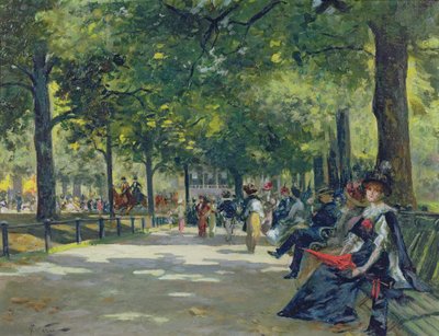 Hyde Park, London (olja på duk) av Count Girolamo Pieri Nerli