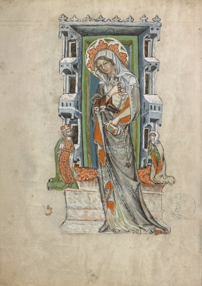 Den helige Hedwig av Schlesien med hertig Ludwig av Legnica och Brieg och hertiginnan Agnés, 1353 av Court workshop of Duke Ludwig I