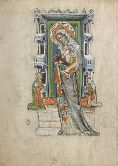 Den helige Hedwig av Schlesien med hertig Ludwig av Legnica och Brieg och hertiginnan Agnés av Court workshop of Duke Ludwig I of Liegnitz and Brieg