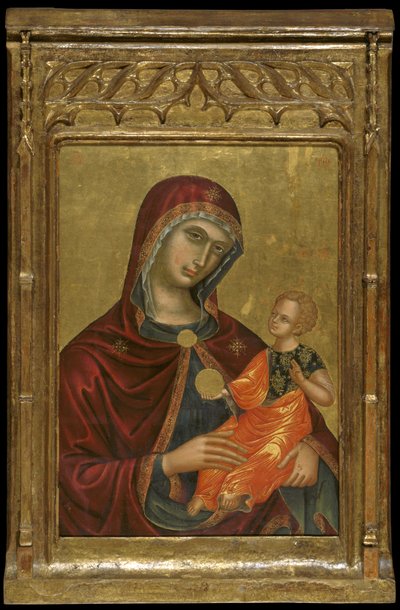 Icon of the Virgin Mother of Consolation (äggtempera & bladguld på panelen) av Cretan School