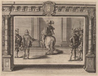 Ludvig XIII till häst, tar emot instruktioner av Crispijn de Passe II
