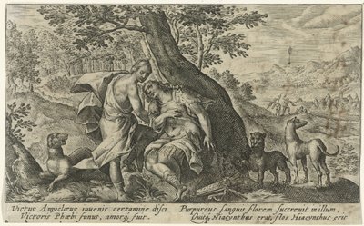 Apollo och Hyacinthus Metamorfosen van Ovidius (serietitel) av Crispijn van de Passe (I)