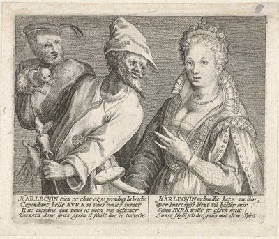 Vinden försöker få Harlequin att slita ner dig Jag ritade några roliga ikoner för den italienska vanan (serietitel) av Crispijn van de Passe (I)