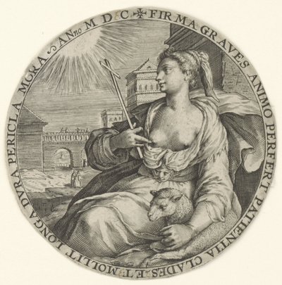 Tålamod Theological Virtues (serietitel) Virtutu Theologicaru (serietitel) av Crispijn van de Passe (I)