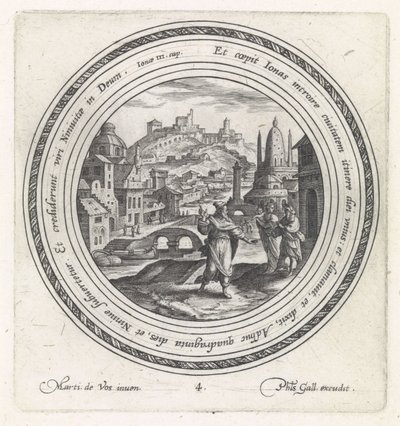 Jona predikar i Nineve History of Jonah (serietitel) av Crispijn van de Passe (I)