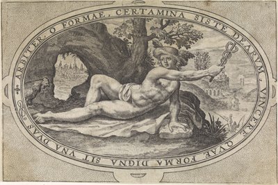 Merkurius Gudar och gudinnor involverade i domen i Paris (serietitel) av Crispijn van de Passe (I)
