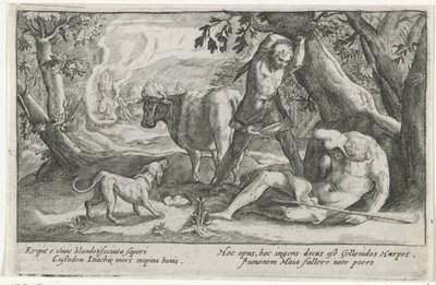 Merkurius dödar Argus Ovidius metamorfoser (serietitel) av Crispijn van de Passe (I)