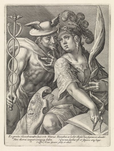 Merkurius och Minerva Gods and Goddesses as Lovers (serietitel) av Crispijn van de Passe (I)