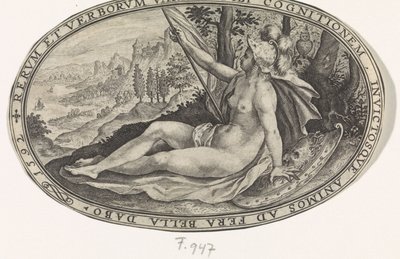 Minerva Gudar och gudinnor involverade i domen i Paris (serietitel) av Crispijn van de Passe (I)