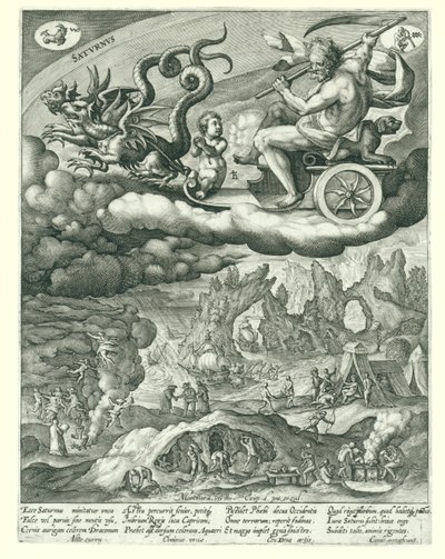 Saturnus Satvrnvs (titel på objekt) De sju planeterna (serietitel) Platons gyllene kedja (serietitel) av Crispijn van de Passe (I)
