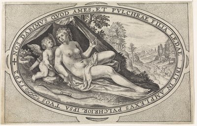 Venus Gudar och gudinnor involverade i domen i Paris (serietitel) av Crispijn van de Passe (I)