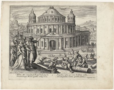 Dianas tempel i Efesos Världens sju underverk (serietitel) av Crispijn van de Passe (II) (attributed to)